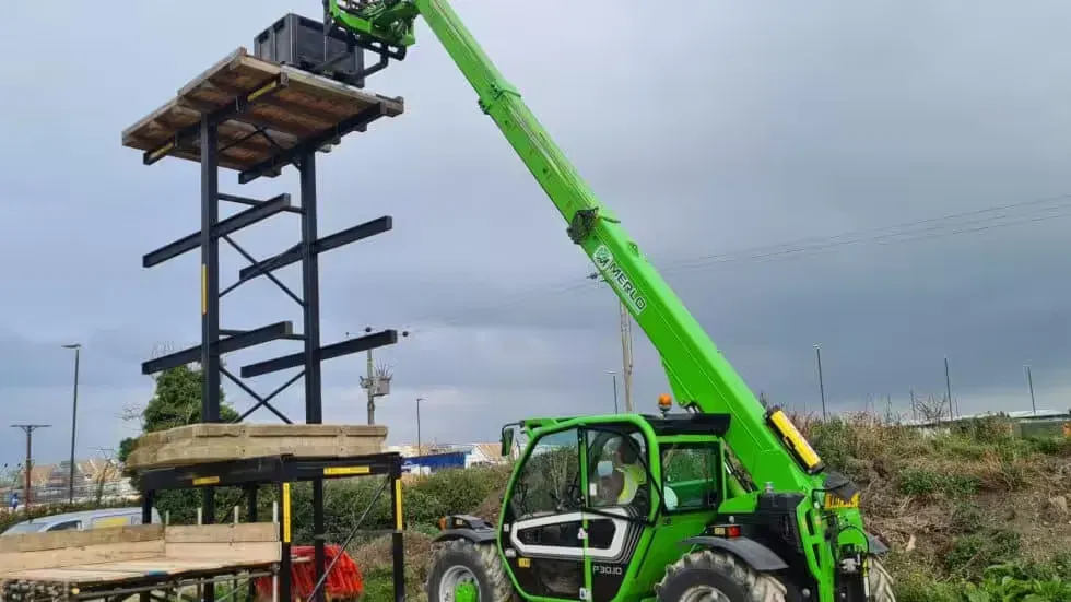 Telehandler operating during plant training